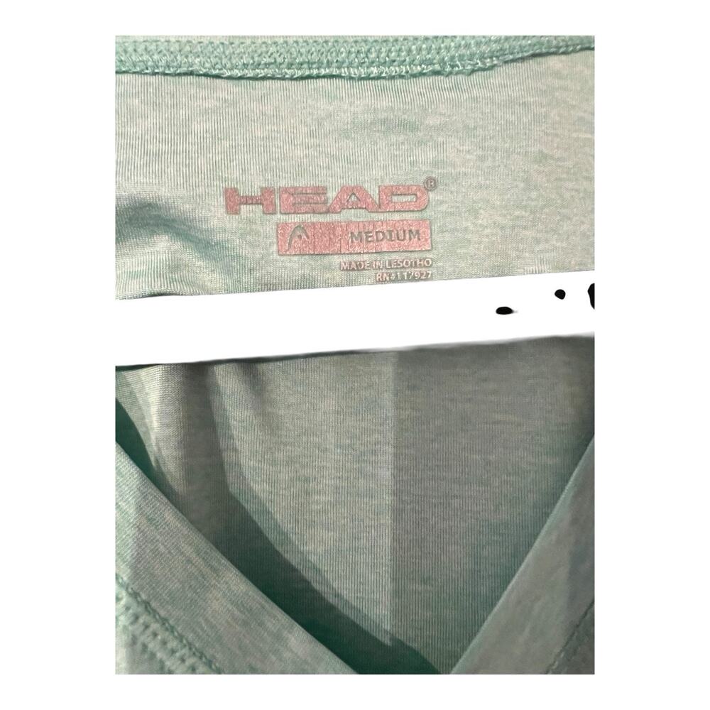 HEAD Dri Fit Shirt Heathered Mint Green V-Neck Mint Top Size Medium - Picture 6 of 6